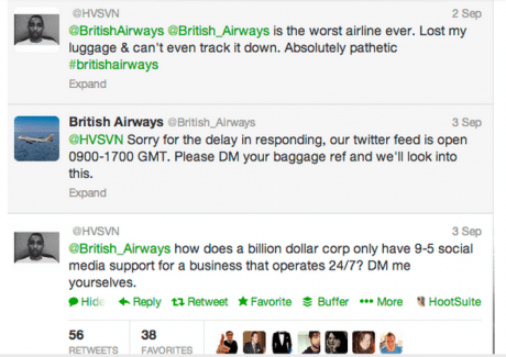 British Airways Apology Tweet