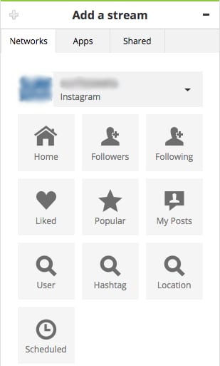 Instagram streams in Hootsuite