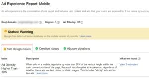 ad experience report