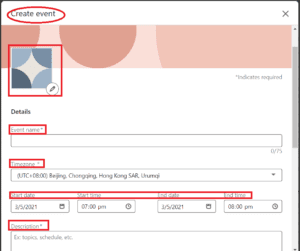creating an event on linkedin