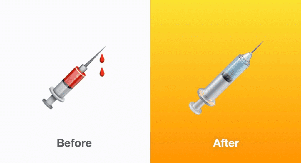 syringe emoji got a Covid update