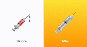 syringe emoji got a Covid update