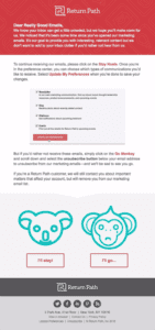 Not putting the unsubscribe link at visible position